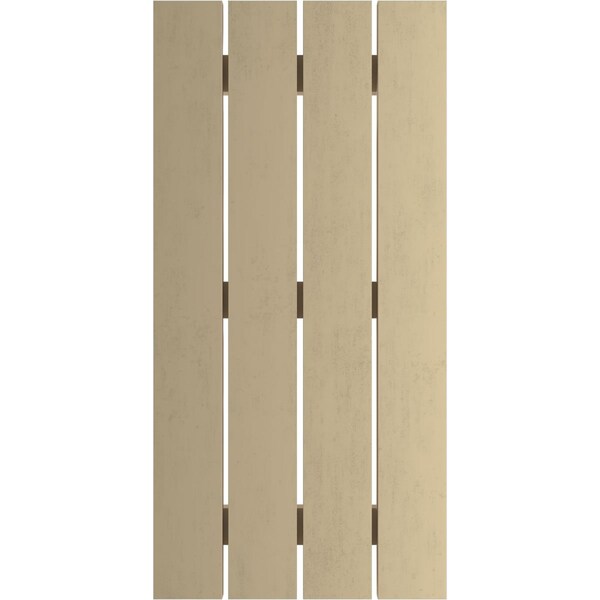 Ekena Millwork Rustic Four Board Spaced Board-n-Batten Pecky Cypress Faux Wood Shutters, 23 1/2"W x 66"H - SHUBSS23X66PCPR
