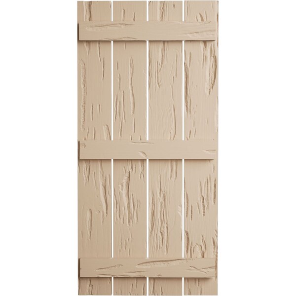 Ekena Millwork Rustic Four Board Spaced Board-n-Batten Pecky Cypress Faux Wood Shutters, 23 1/2"W x 66"H - SHUBSS23X66PCPR