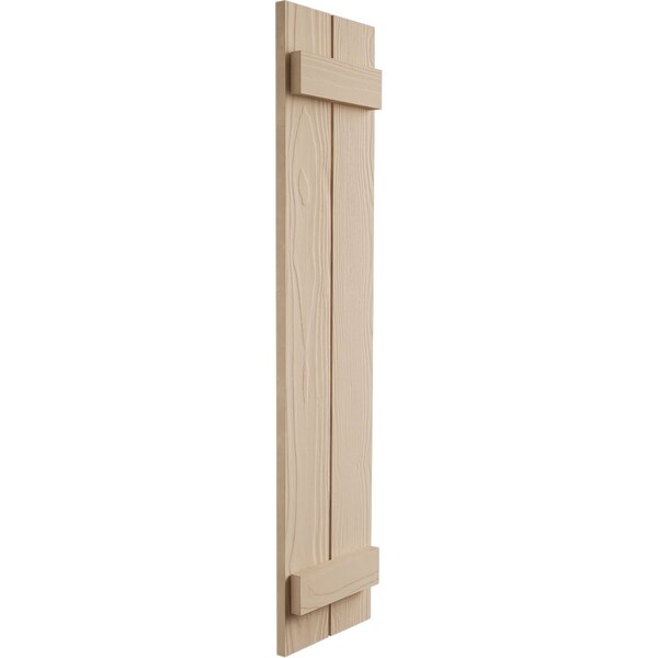 Ekena Millwork Rustic Two Board Spaced Board-n-Batten Sandblasted Faux Wood Shutters, 11 1/2W x 50H, PR - SHUBSS11X50SDPR