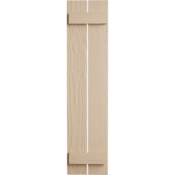 Ekena Millwork Rustic Two Board Spaced Board-n-Batten Sandblasted Faux Wood Shutters, 11 1/2W x 50H, PR - SHUBSS11X50SDPR