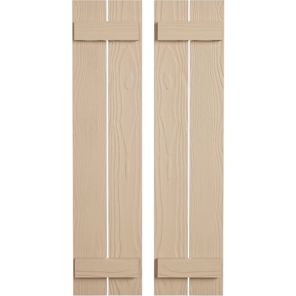 Ekena Millwork Rustic Two Board Spaced Board-n-Batten Sandblasted Faux Wood Shutters, 11 1/2W x 50H, PR - SHUBSS11X50SDPR