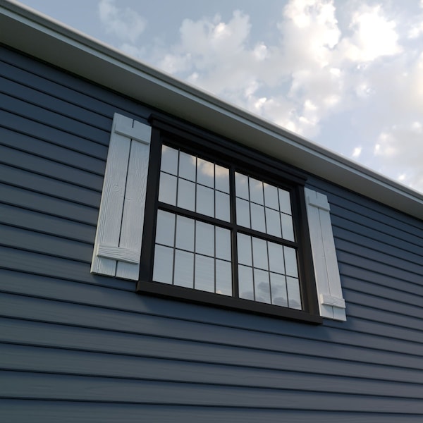 Ekena Millwork Rustic Two Board Spaced Board-n-Batten Sandblasted Faux Wood Shutters, 11 1/2W x 50H, PR - SHUBSS11X50SDPR