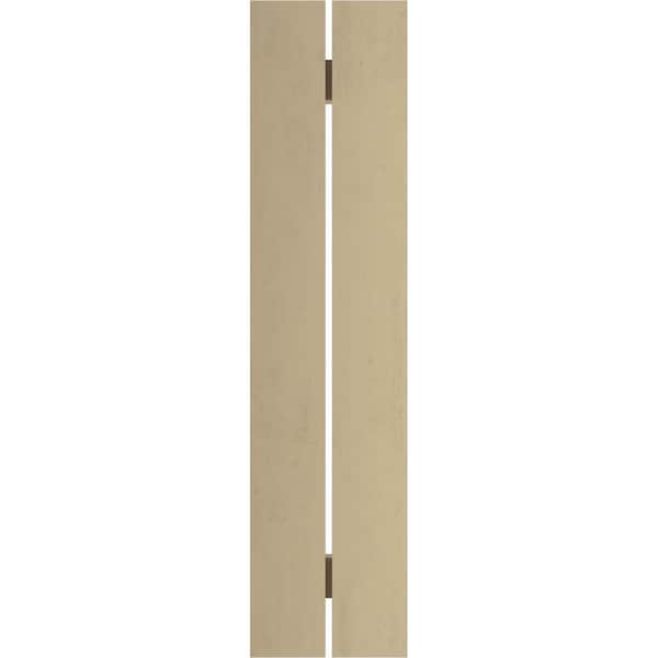 Ekena Millwork Rustic Two Board Spaced Board-n-Batten Sandblasted Faux Wood Shutters, 11 1/2W x 50H, PR - SHUBSS11X50SDPR