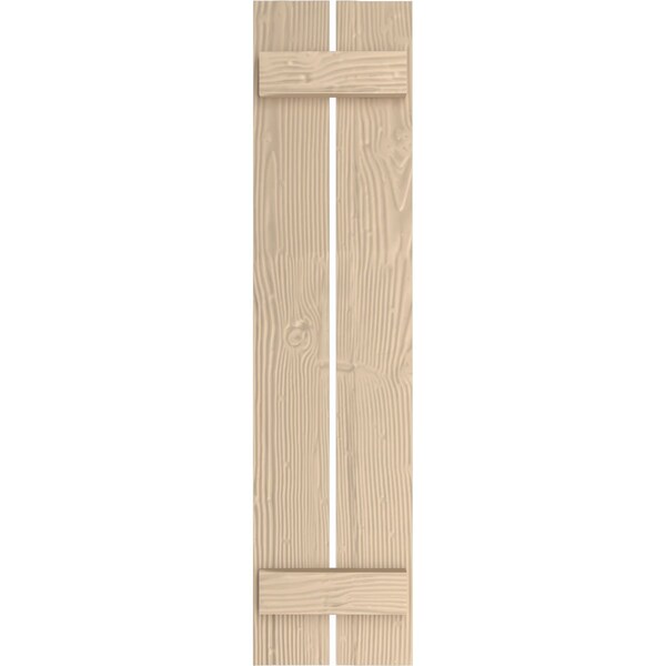 Ekena Millwork Rustic Two Board Spaced Board-n-Batten Sandblasted Faux Wood Shutters, 11 1/2W x 50H, PR - SHUBSS11X50SDPR