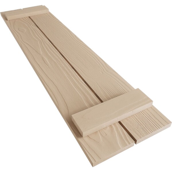 Ekena Millwork Rustic Two Board Spaced Board-n-Batten Sandblasted Faux Wood Shutters, 11 1/2W x 50H, PR - SHUBSS11X50SDPR