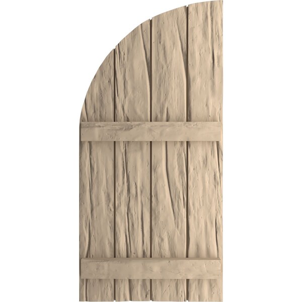 Ekena Millwork Riverwood 4 Board Joined Board-n-Batten w/Quarter Round Arch Top Faux Wood Shutters, 22W x 72H, PR - SHUBJQ22X72RWPR