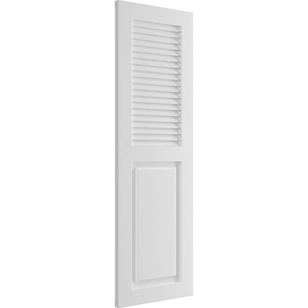 Ekena Millwork True Fit PVC, Combination Louver Panel Shutters, Unfinished, 17W x 58H, PR - TFP101CO17X058UN
