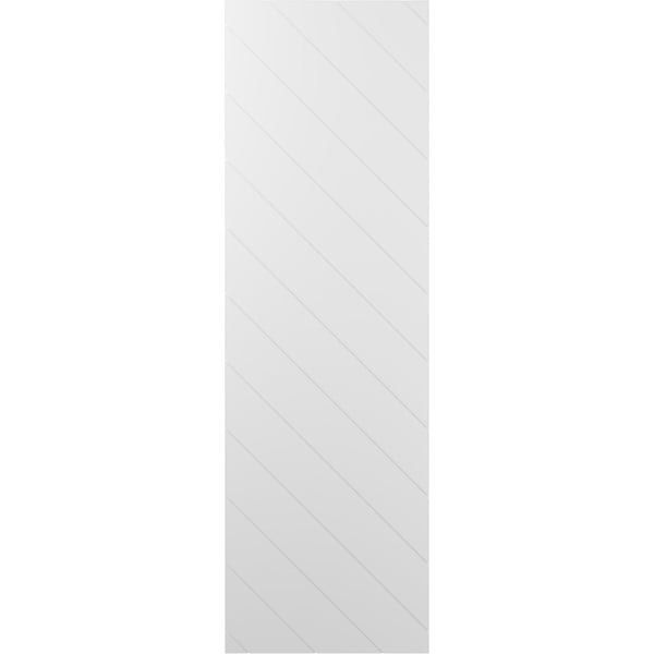 Ekena Millwork 15W x 44H True Fit PVC Diagonal Slat Modern Style Fixed Mount Shutters, Unfinished, PR - TFP001DG15X044UN