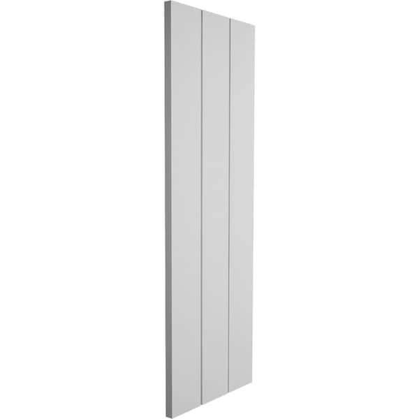 Ekena Millwork Rustic Three Board Joined Board-n-Batten Smooth Faux Wood Shutters w/No Batten, 16 1/2W x 74H, PR - SHUBJN16X74SMPR