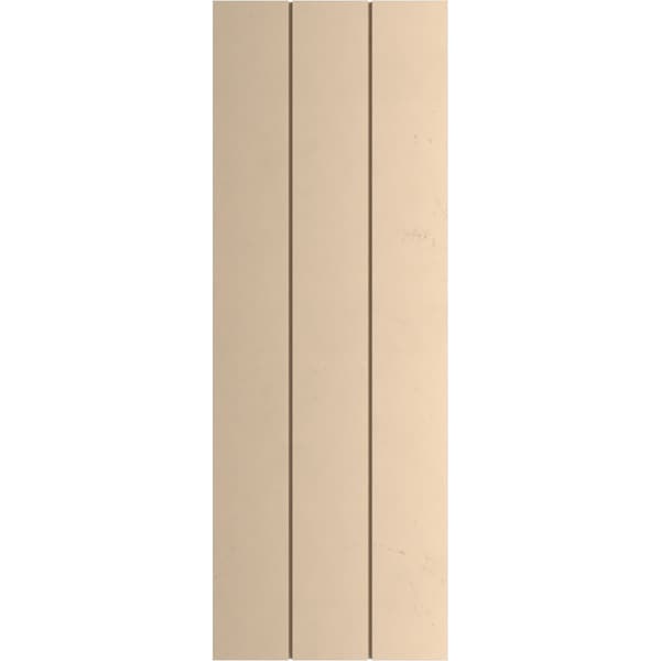 Ekena Millwork Rustic Three Board Joined Board-n-Batten Smooth Faux Wood Shutters w/No Batten, 16 1/2W x 74H, PR - SHUBJN16X74SMPR
