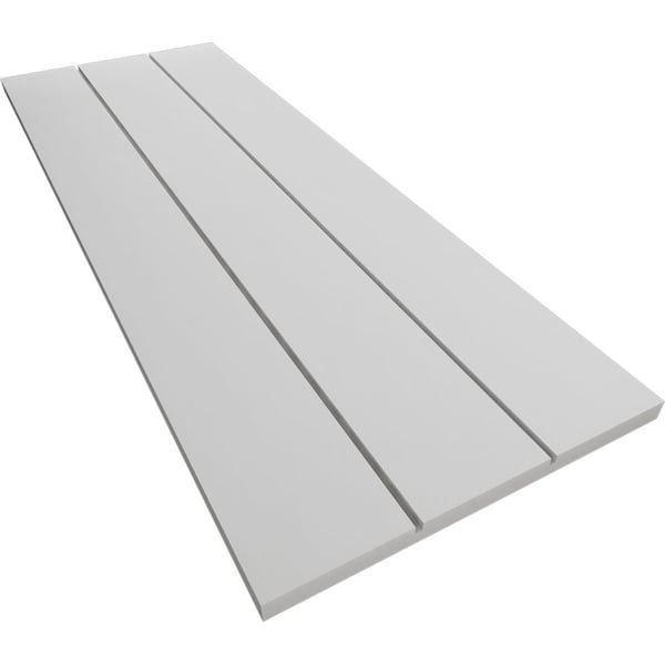 Ekena Millwork Rustic Three Board Joined Board-n-Batten Smooth Faux Wood Shutters w/No Batten, 16 1/2W x 74H, PR - SHUBJN16X74SMPR