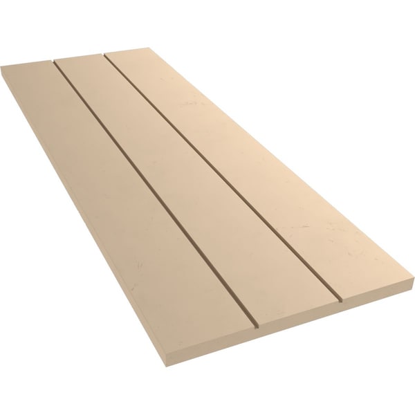 Ekena Millwork Rustic Three Board Joined Board-n-Batten Smooth Faux Wood Shutters w/No Batten, 16 1/2W x 74H, PR - SHUBJN16X74SMPR