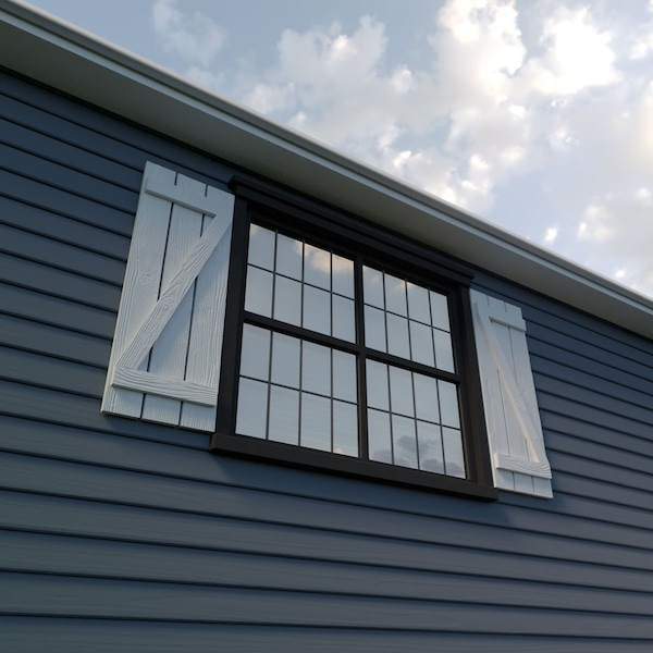 Ekena Millwork Rustic Three Board Spaced Board-n-Batten Sandblasted Faux Wood Shutters w/Z-Board, 17 1/2W x 76H, PR - SHUBSZ17X76SDPR