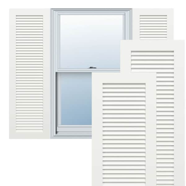 Ekena Millwork True Fit PVC, All Louver Louver Shutters, Unfinished, 12W x 70H, PR - TFP001LV12X070UN