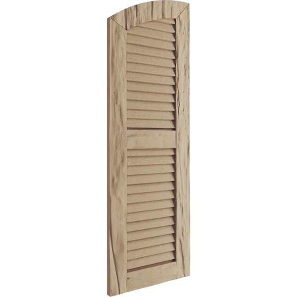 Ekena Millwork Timberthane Riverwood 2 Equal Louver w/Elliptical Top Faux Wood Shutters, 18W x 26H, 20 Low Side, PR - SHULVL18X26RWPR