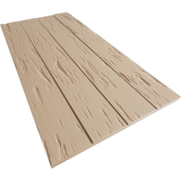 Ekena Millwork Rustic Four Board Joined Board-n-Batten Pecky Cypress Faux Wood Shutters w/No Batten, 22"W x 38"H - SHUBJN22X38PCPR