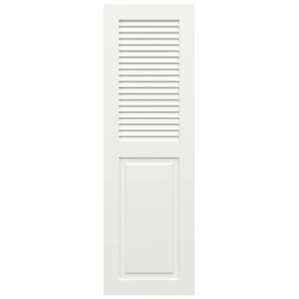 Ekena Millwork True Fit PVC, Combination Louver Panel Shutters, Unfinished, 13W x 87H, PR - TFP101CO13X087UN