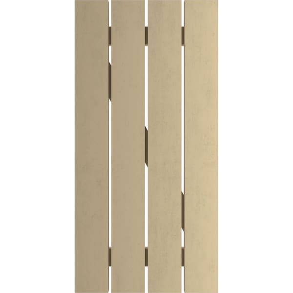 Ekena Millwork Rustic Four Board Spaced Board-n-Batten Rough Sawn Faux Wood Shutters w/Z-Board, 23 1/2W x 40H, PR - SHUBSZ23X40RSPR