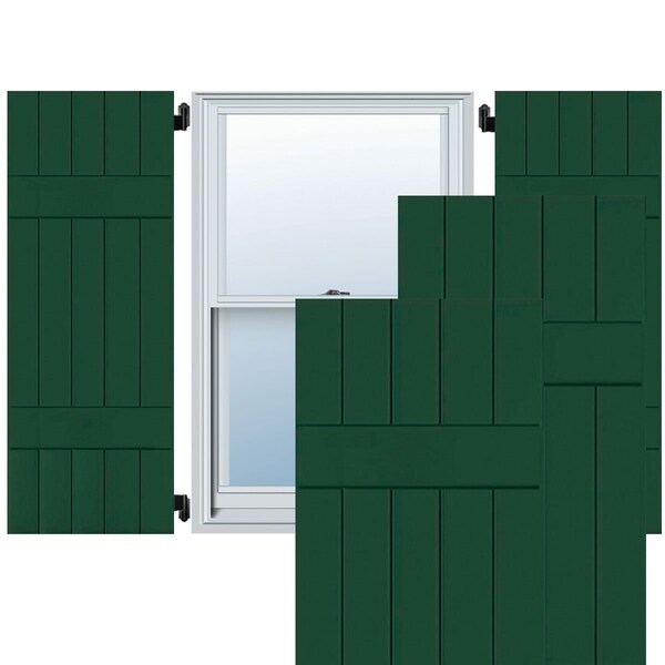 Ekena Millwork Exterior 5 Board (2 Batten) Real Wood Sapele Mahogany Board-n-Batten Shutters PR, RWB18X042CGM - RWB18X042CGM
