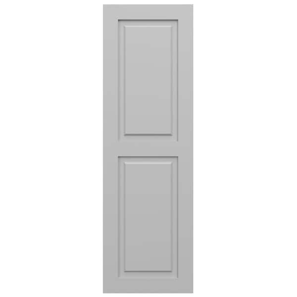 Ekena Millwork True Fit PVC Two Equal Raised Panel Shutters, Primed, 15"W x 32"H - TFP101RPF15X032PR