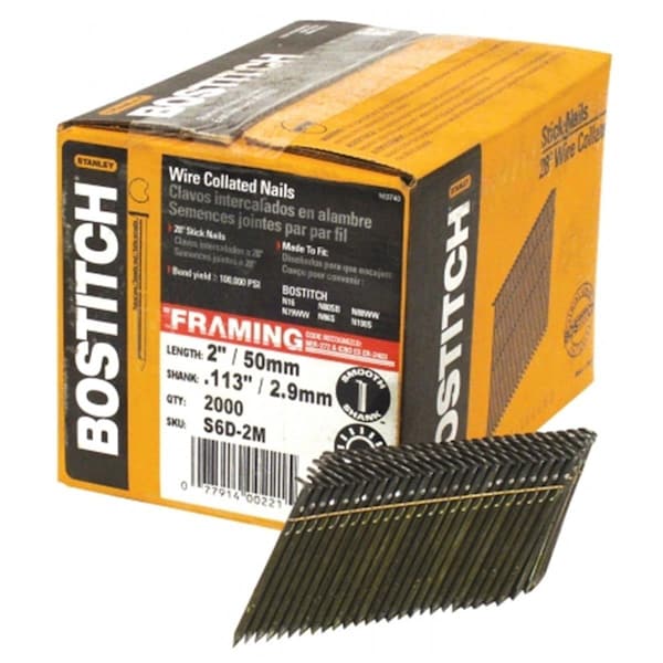 Bostitch 2in. Stick Nail Plain Shank Coated S6D-FH - ST309927