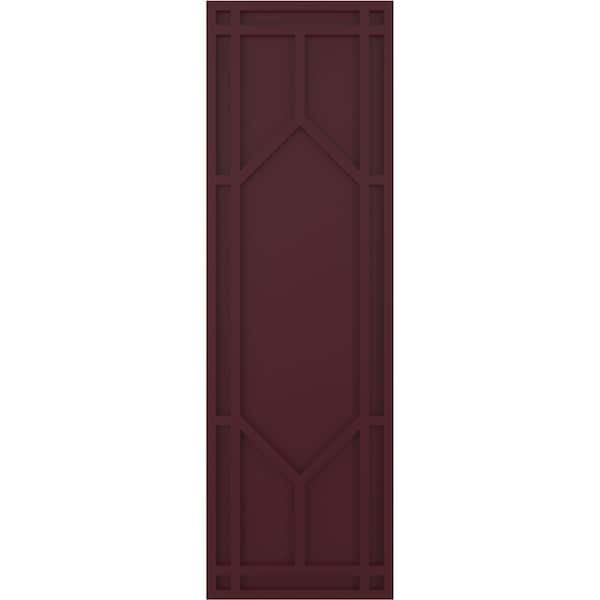 Ekena Millwork True Fit PVC Shaker Fixed Mount Shutters, Wine Red, 15W x 45H, PR - TFP001SK15X045WR