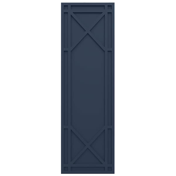 Ekena Millwork True Fit PVC Bungalow Fixed Mount Shutters, Starless Night Blue, 18W x 38H, PR - TFP001BG18X038OB