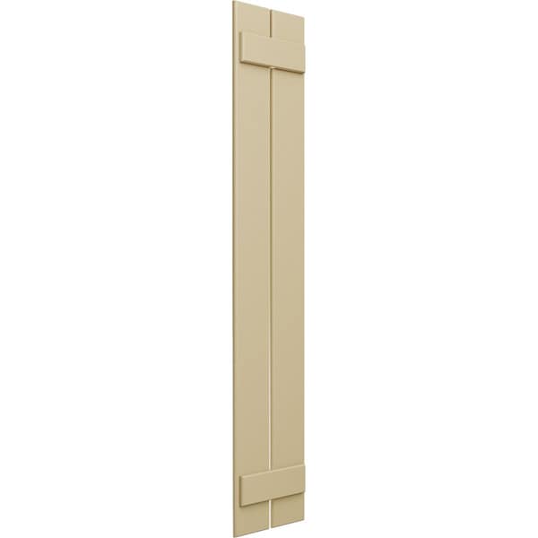 Ekena Millwork True Fit PVC, Two Board Spaced Board-n-Batten Shutters, Natural Twine, 11 1/4W x 69H, PR - TFP101SBF11X069NT