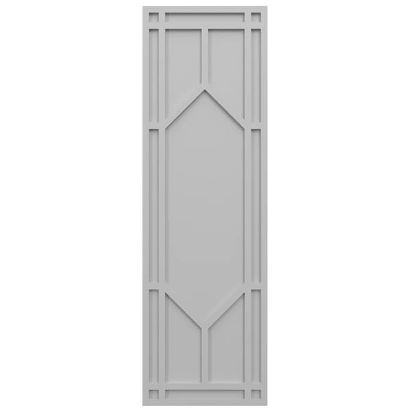 Ekena Millwork True Fit PVC Shaker Fixed Mount Shutters, Primed, 12"W x 58"H - TFP001SK12X058PR