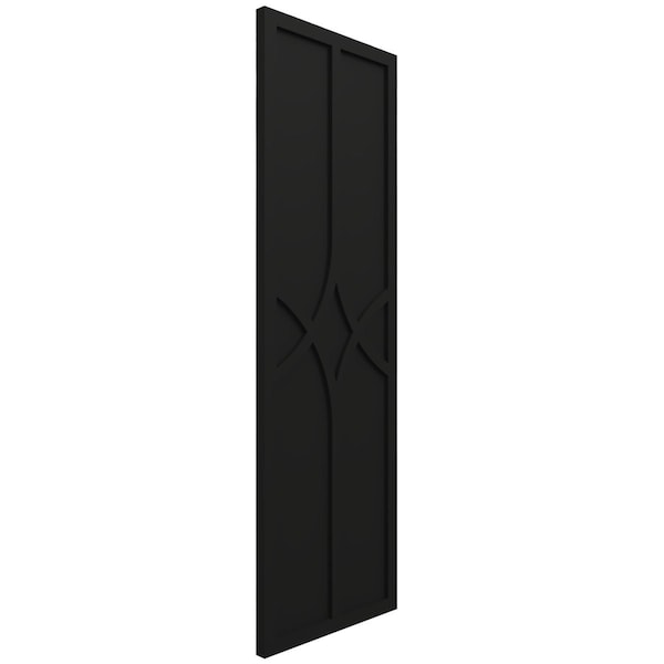 Ekena Millwork True Fit PVC Cedar Park Fixed Mount Shutters, Black, 18W x 32H, PR - TFP001CP18X032BL