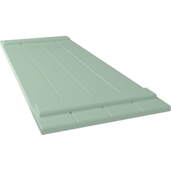 Ekena Millwork True Fit PVC, Four Board Joined Board-n-Batten Shutters, Seaglass, 21 1/2W x 49H, PR - TFP101BBF21X049SG