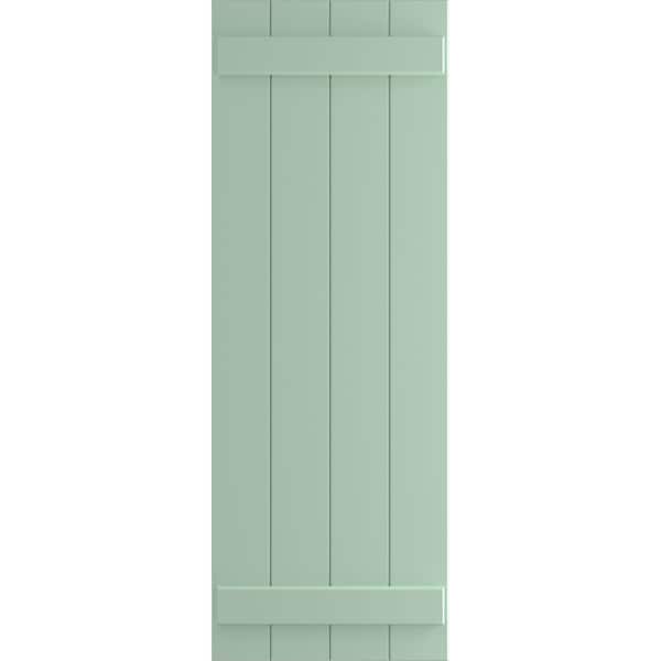 Ekena Millwork True Fit PVC, Four Board Joined Board-n-Batten Shutters, Seaglass, 21 1/2W x 49H, PR - TFP101BBF21X049SG
