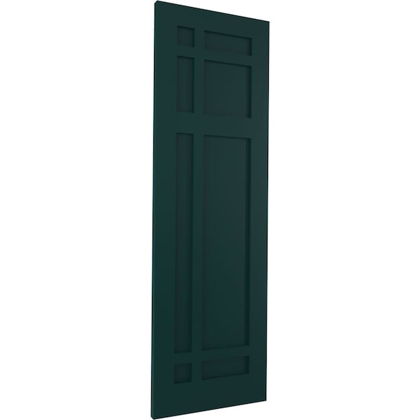 Ekena Millwork True Fit PVC San Juan Capistrano Mission Style Fixed Mount Shutters, Thermal Green, 12W x 54H, PR - TFP001SJ12X054FG
