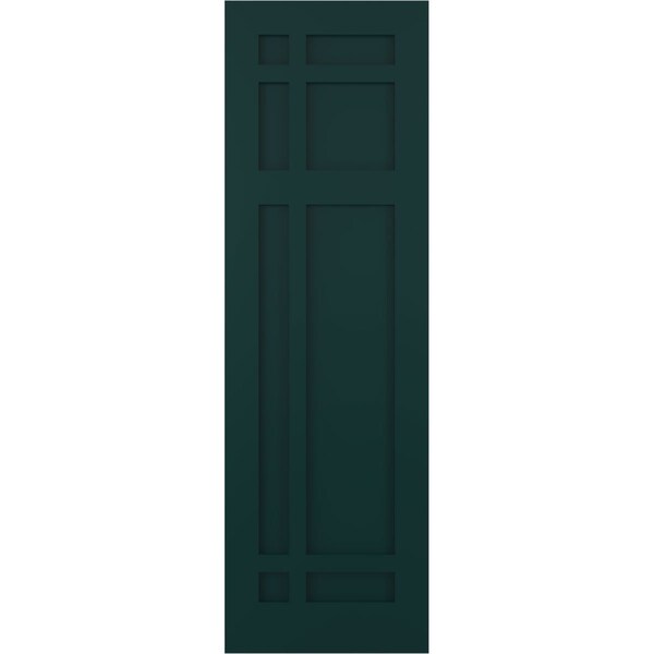 Ekena Millwork True Fit PVC San Juan Capistrano Mission Style Fixed Mount Shutters, Thermal Green, 12W x 54H, PR - TFP001SJ12X054FG