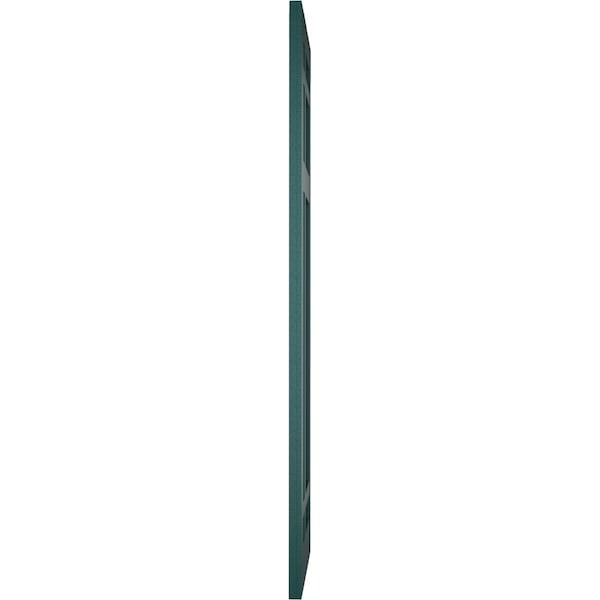 Ekena Millwork True Fit PVC San Juan Capistrano Mission Style Fixed Mount Shutters, Thermal Green, 12W x 54H, PR - TFP001SJ12X054FG