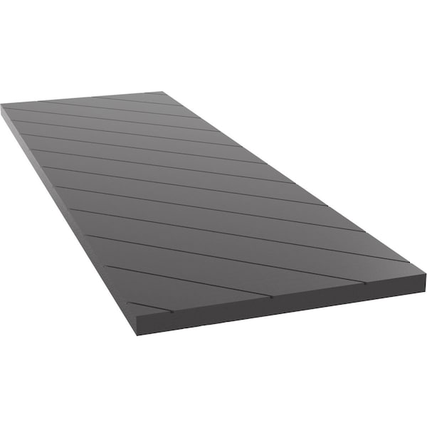 Ekena Millwork 15W x 66H True Fit PVC Diagonal Slat Modern Style Fixed Mount Shutters, Shadow Mountain, PR - TFP001DG15X066SM