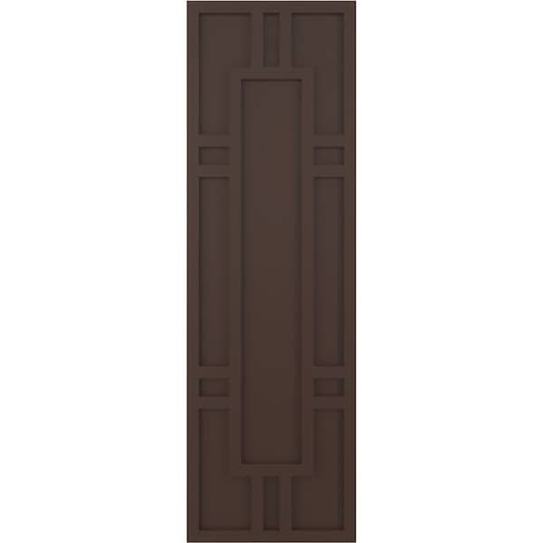 Ekena Millwork True Fit PVC Hastings Fixed Mount Shutters, Raisin Brown, 15W x 79H, PR - TFP001HS15X079TB