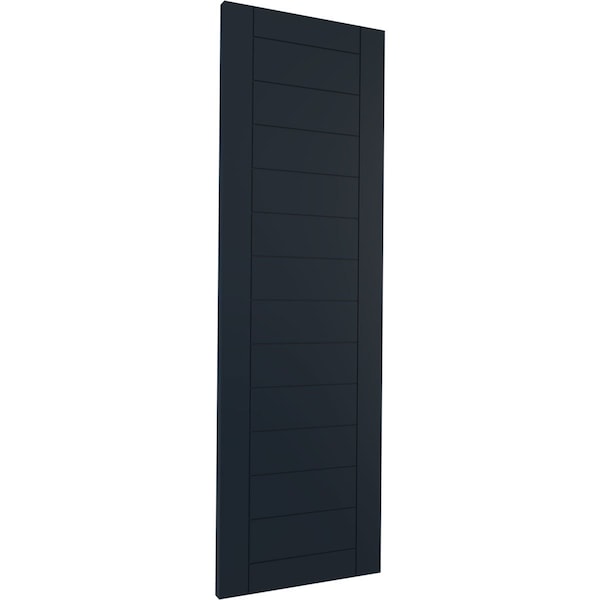 Ekena Millwork PVC Horizontal Slat Framed Modern Style Fixed Mount Shutters Starless Night Blue, 12W x 65H, PR - TFP001HF12X065OB