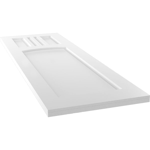 Ekena Millwork True Fit PVC San Miguel Mission Style Fixed Mount Shutters, White, 15W x 54H, PR - TFP001SM15X054WH