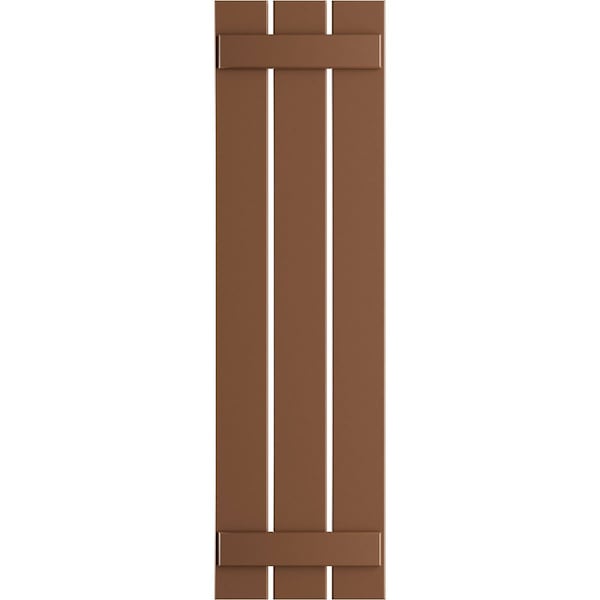 Ekena Millwork True Fit PVC, Three Board Spaced Board-n-Batten Shutters, Burnt Toffee , 17 1/8W x 52H, PR - TFP101SBF17X052BT