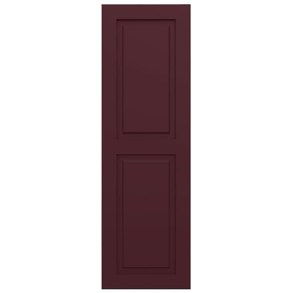 Ekena Millwork True Fit PVC, Two Equal Raised Panel Shutters, Wine Red, 15W x 72H, PR - TFP101RPF15X072WR