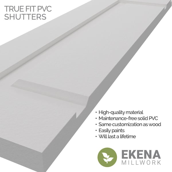 Ekena Millwork True Fit PVC, Two Equal Raised Panel Shutters, Wine Red, 15W x 72H, PR - TFP101RPF15X072WR
