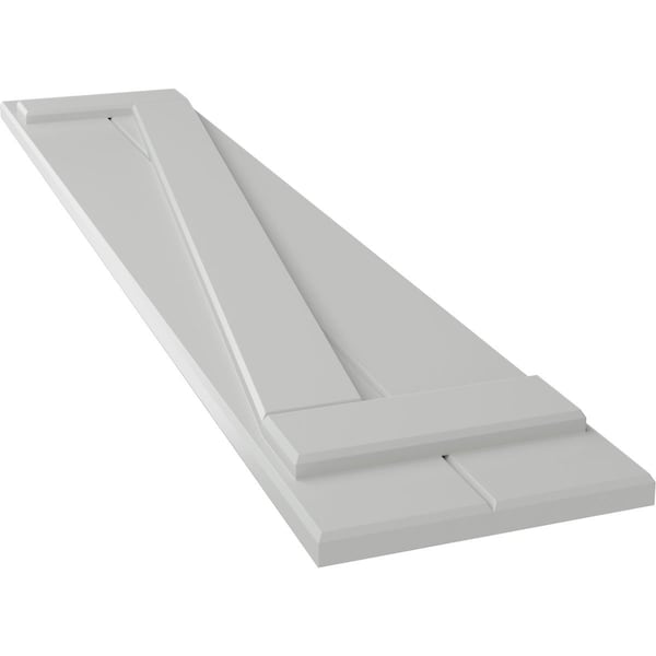 Ekena Millwork True Fit PVC Two Board Joined Board-n-Batten Shutters w/Z-Bar, Hailstorm Gray , 10 3/4W x 72H, PR - TFP102BBF11X072ST