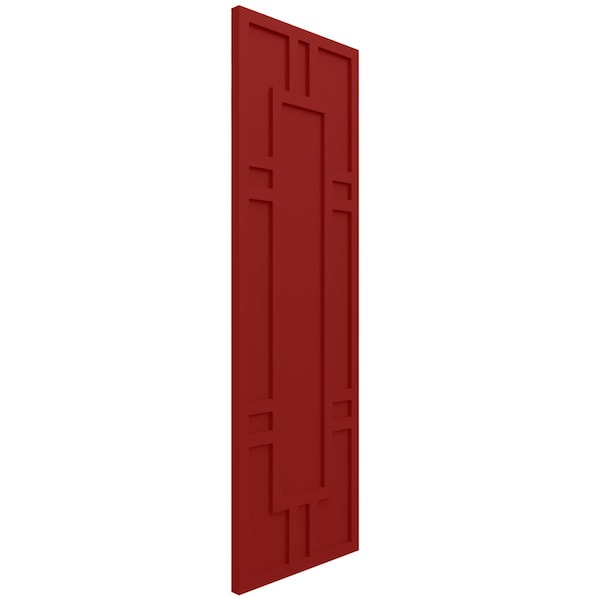 Ekena Millwork True Fit PVC Hastings Fixed Mount Shutters, Fire Red, 12W x 47H, PR - TFP001HS12X047BR