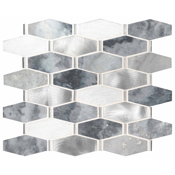Msi Ankara 12 In. X 14.75 In. Stone Metal Mesh-Mounted Mosaic Tile, 15PK - ZOR-MD-0200