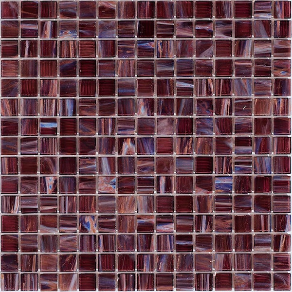 Apollo Tile Celestial 12 in. x 12 in. Glossy Bulgarian Red Glass Mosaic Wall and Floor Tile 20 sqft/case, 20PK - APLST88RD216A