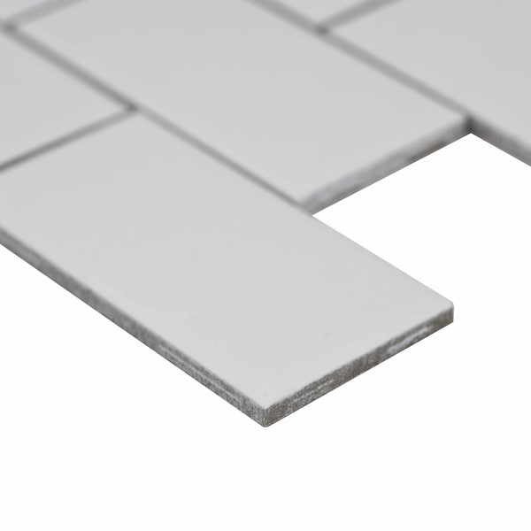 Msi Retro Bianco11.22 In. X 11.47 In. Porcelain Mesh-Mounted Mosaic Tile, 15PK - ZOR-MD-0409