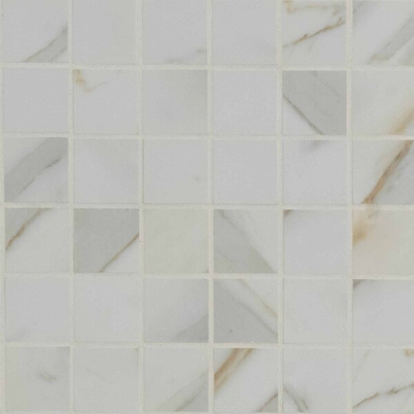 Msi Calacatta Ivory 12 In. X 12 In. X 10 Mm Polished Porcelain Mesh-Mounted Mosaic Tile, 8PK - ZOR-PT-0399