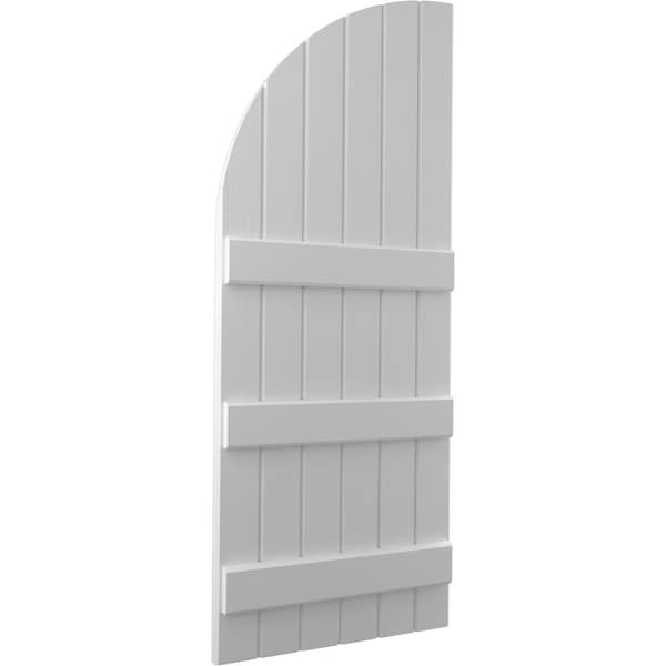 Ekena Millwork Americraft 6-Board (3 Batten) Wood Joined Board-n-Batten Shutters w/ Arch Top, ARW401BQ621X43PRH - ARW401BQ621X43PRH