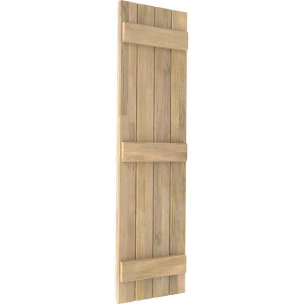 Ekena Millwork Americraft 4-Board (3 Batten) Exterior Real Wood Joined Board-n-Batten Shutters, ARW401BB414X58UNH, PR - ARW401BB414X58UNH